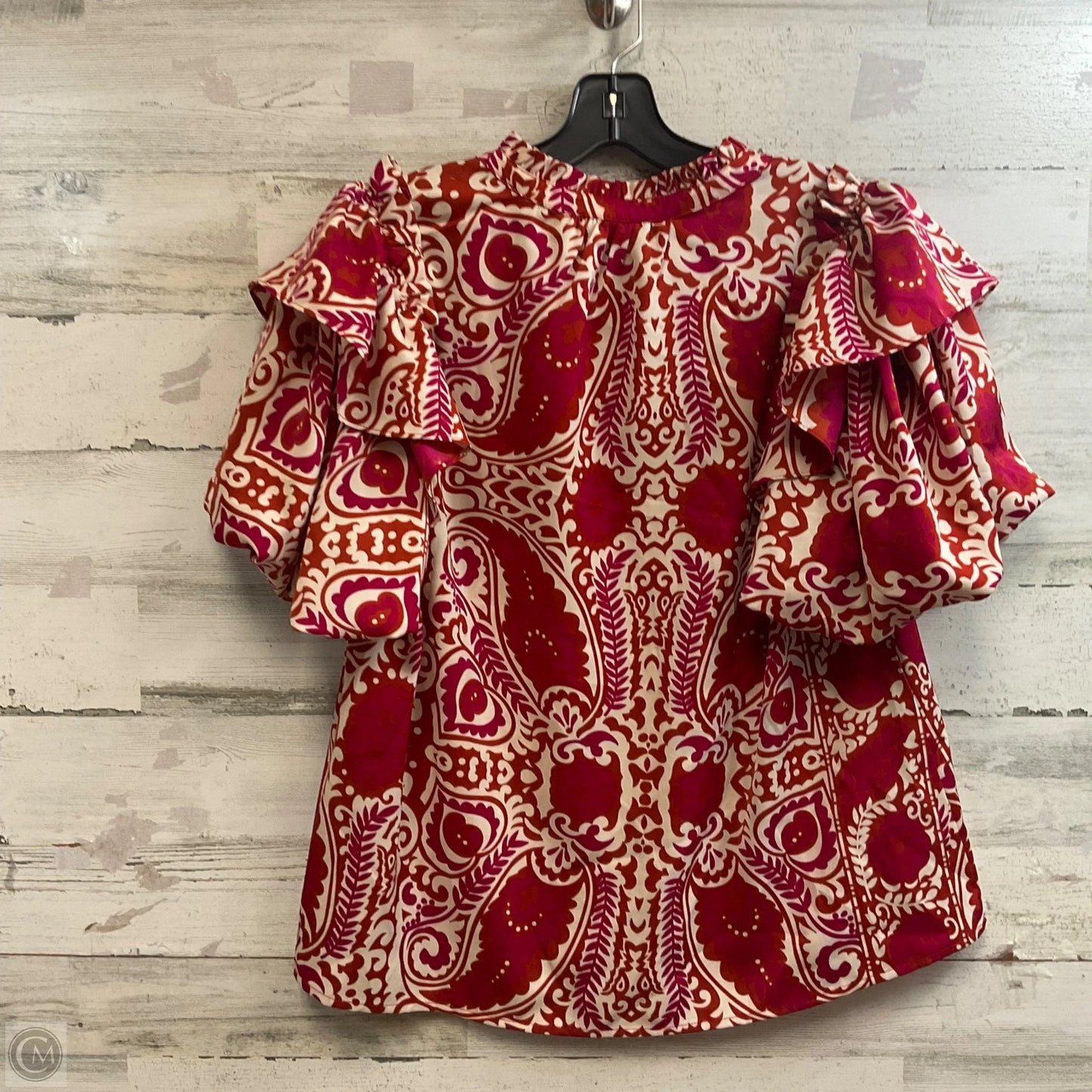 Blouse Short Sleeve By Entro In Red, Size: M