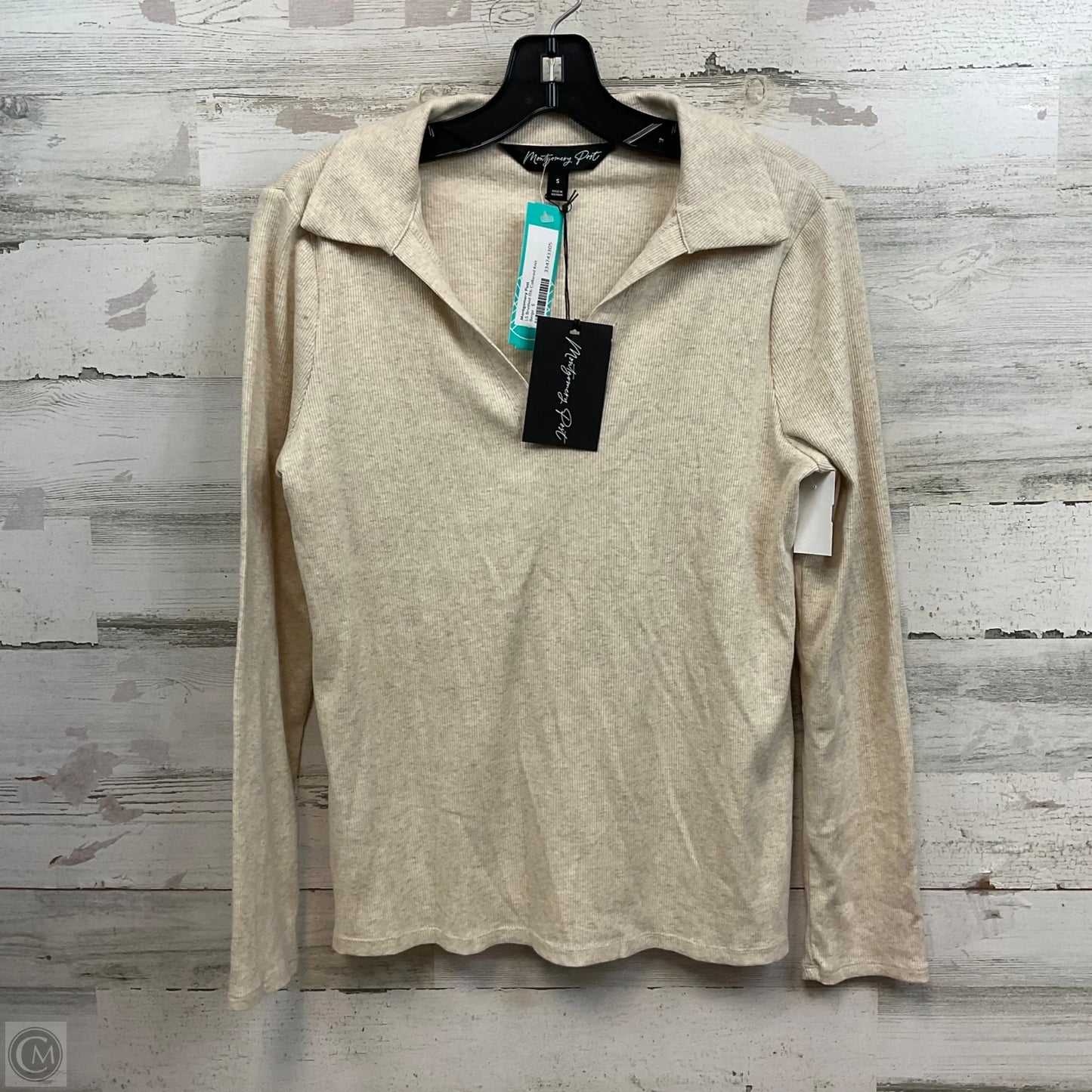 Top Long Sleeve By montgomery post In Cream, Size: S