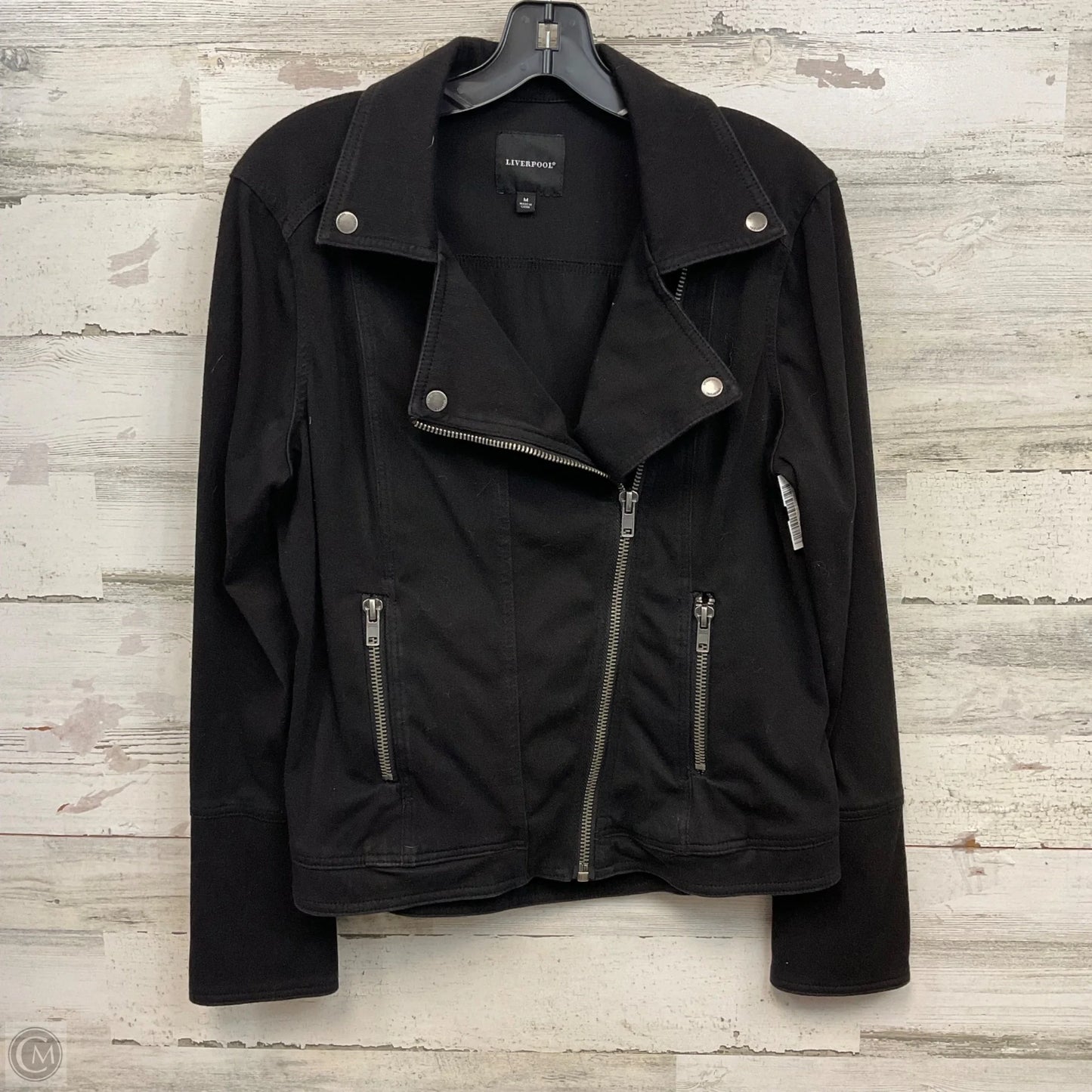 Jacket Denim By Liverpool In Black Denim, Size: M