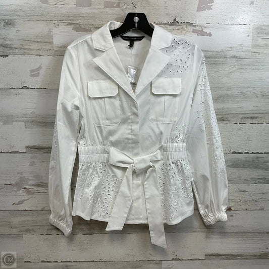Blouse Long Sleeve By White House Black Market In White, Size: Xxs