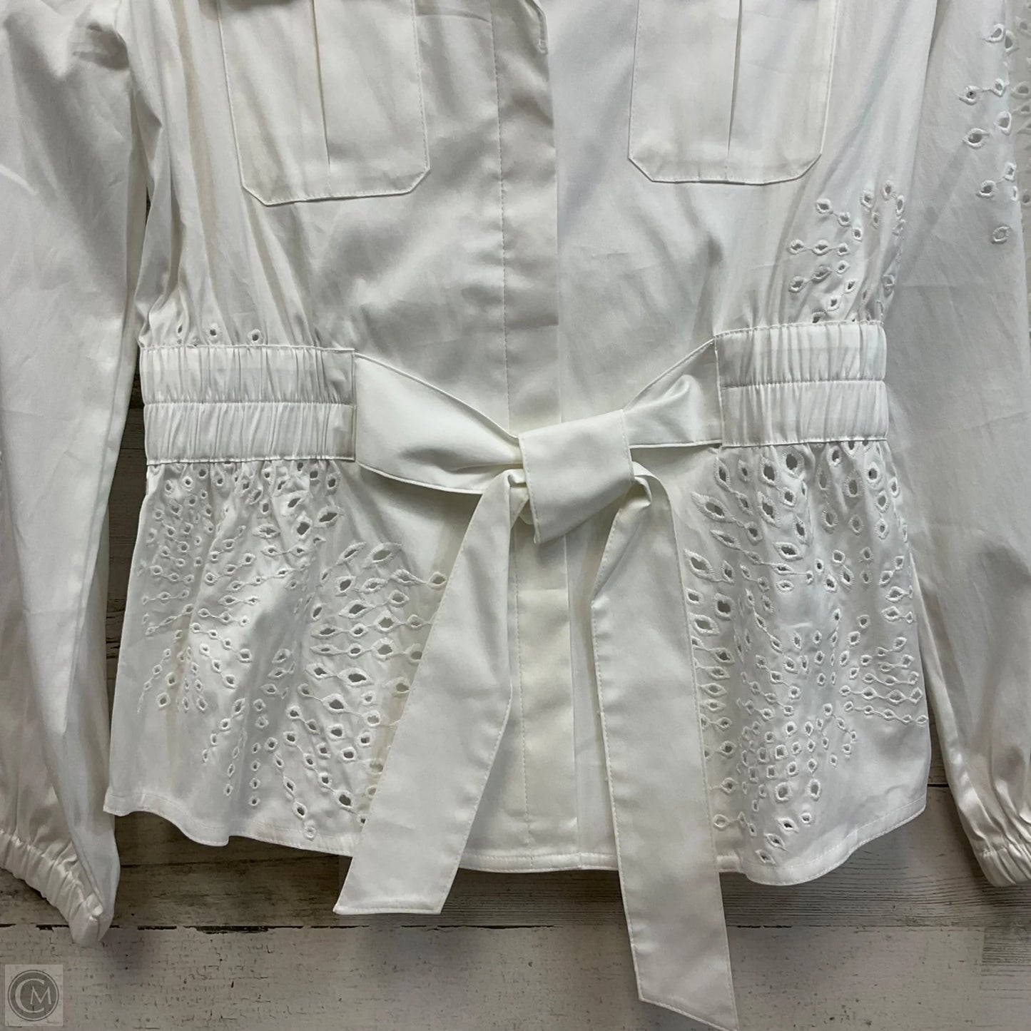 Blouse Long Sleeve By White House Black Market In White, Size: Xxs