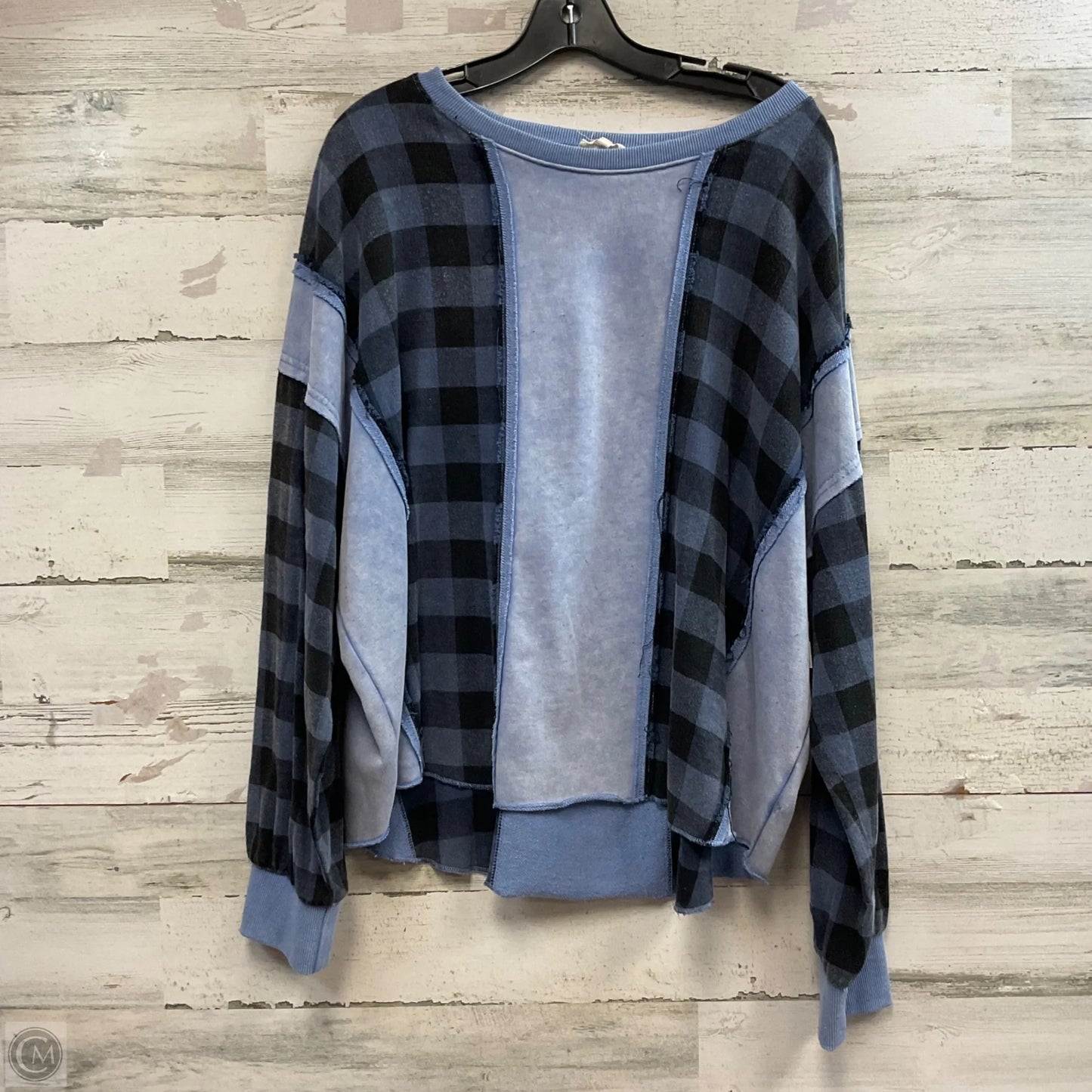 Top Long Sleeve By Easel In Blue, Size: L