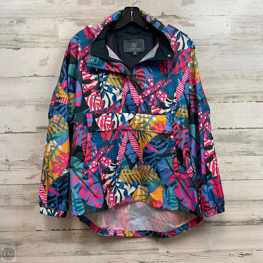 Jacket Windbreaker By Lauren James In Blue & Pink, Size: M