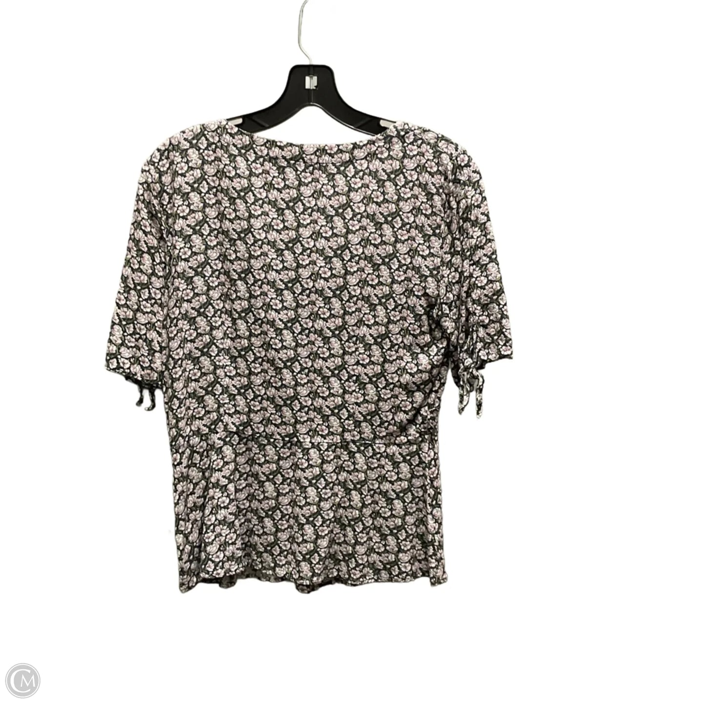 Blouse Short Sleeve By Loft In Green & Pink, Size: Xs
