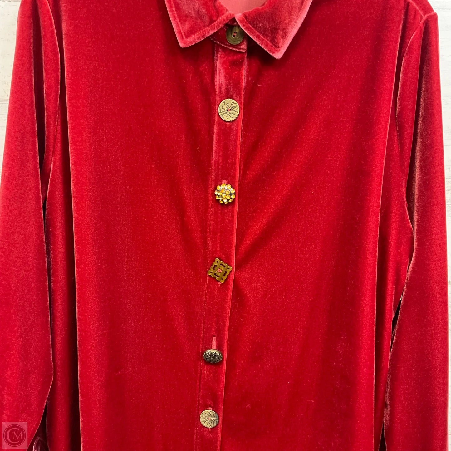 Blouse Long Sleeve By Soft Surroundings In Red, Size: L