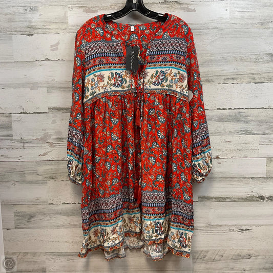 Dress Casual Short By R. Vivimos In Orange, Size: M