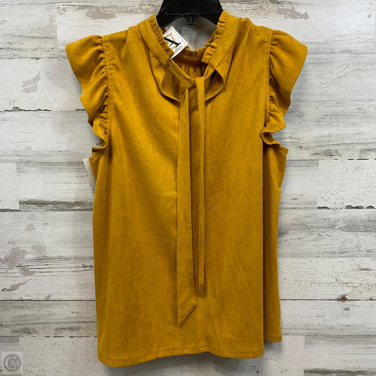 Blouse Short Sleeve By Voy In Yellow, Size: L