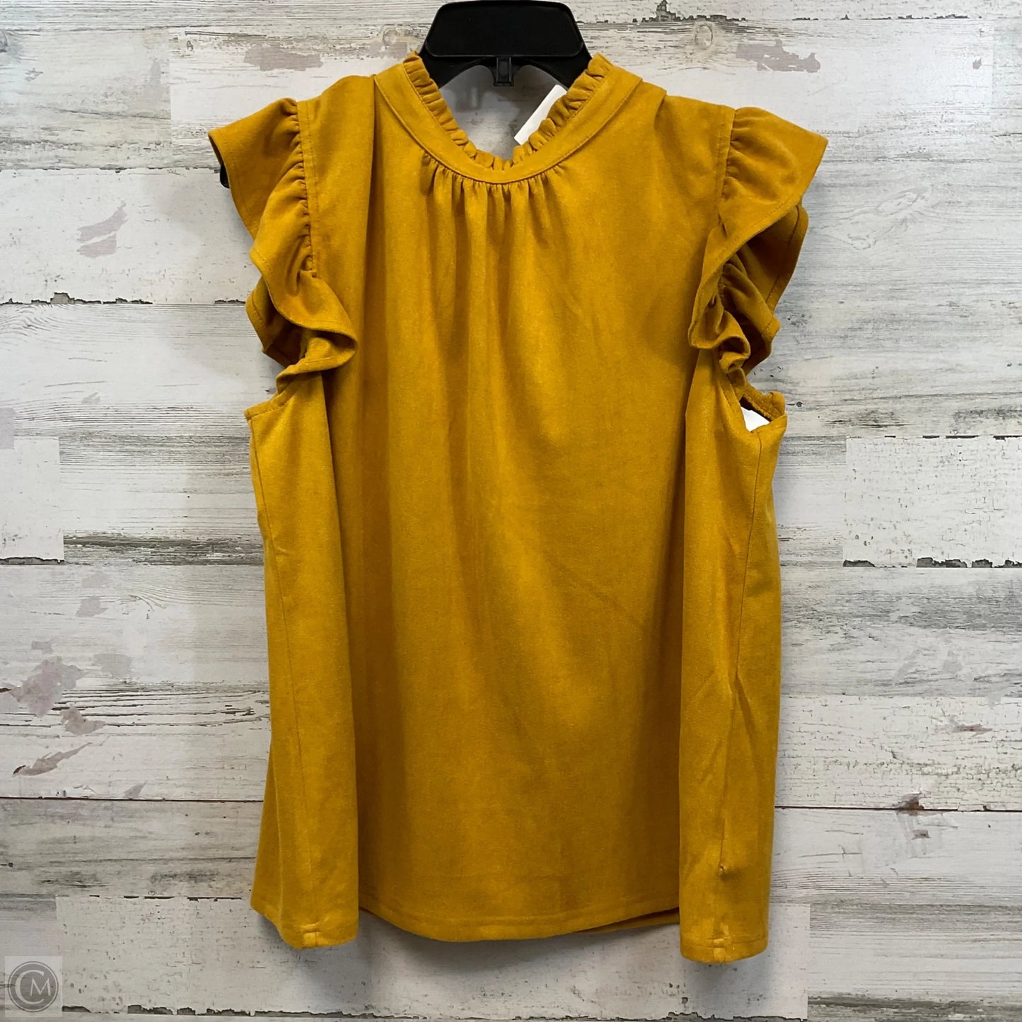 Blouse Short Sleeve By Voy In Yellow, Size: L