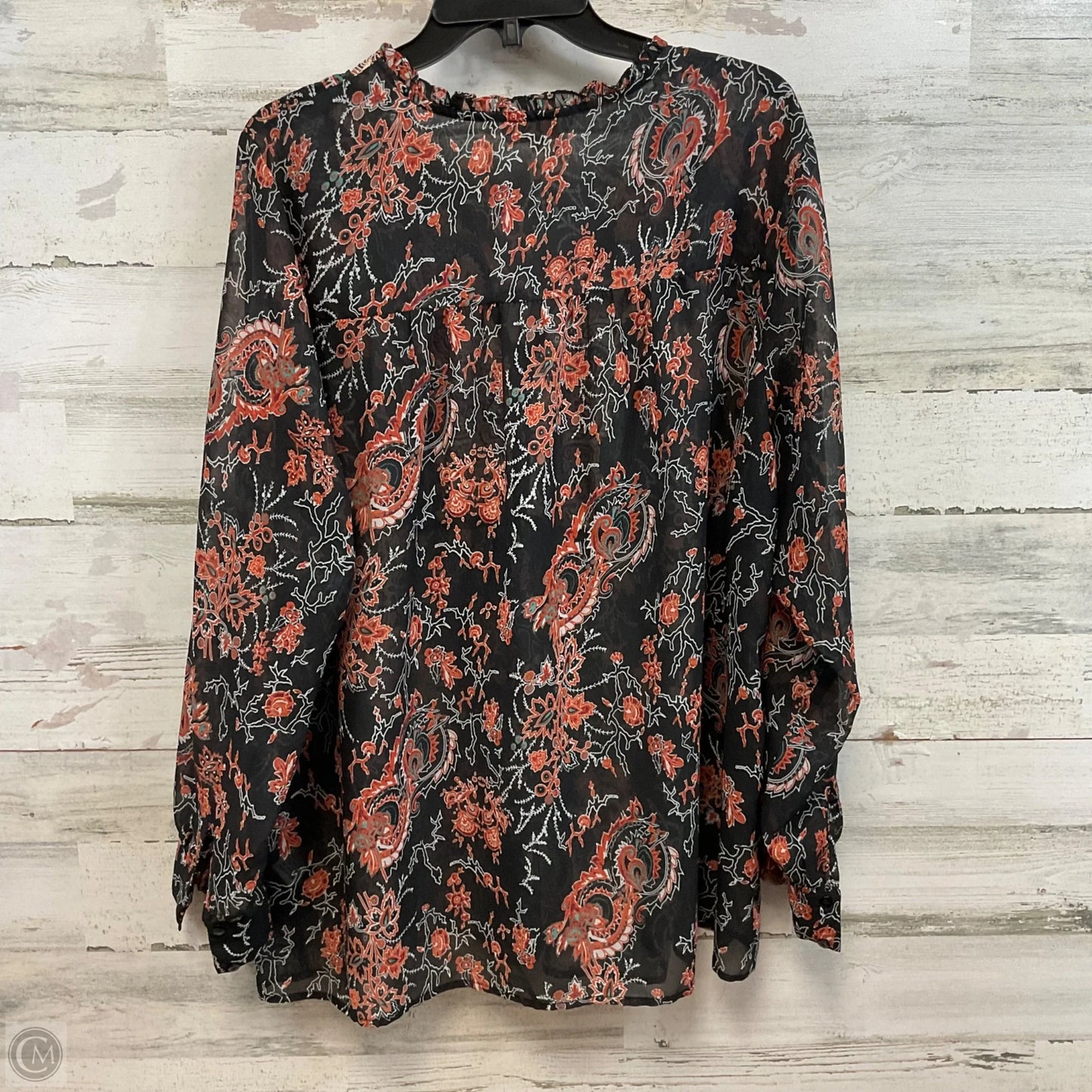 Blouse Long Sleeve By RANNA Gill In Black, Size: 2x