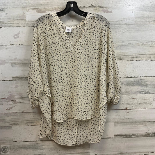 Blouse 3/4 Sleeve By Cabi In Floral Print, Size: Xs