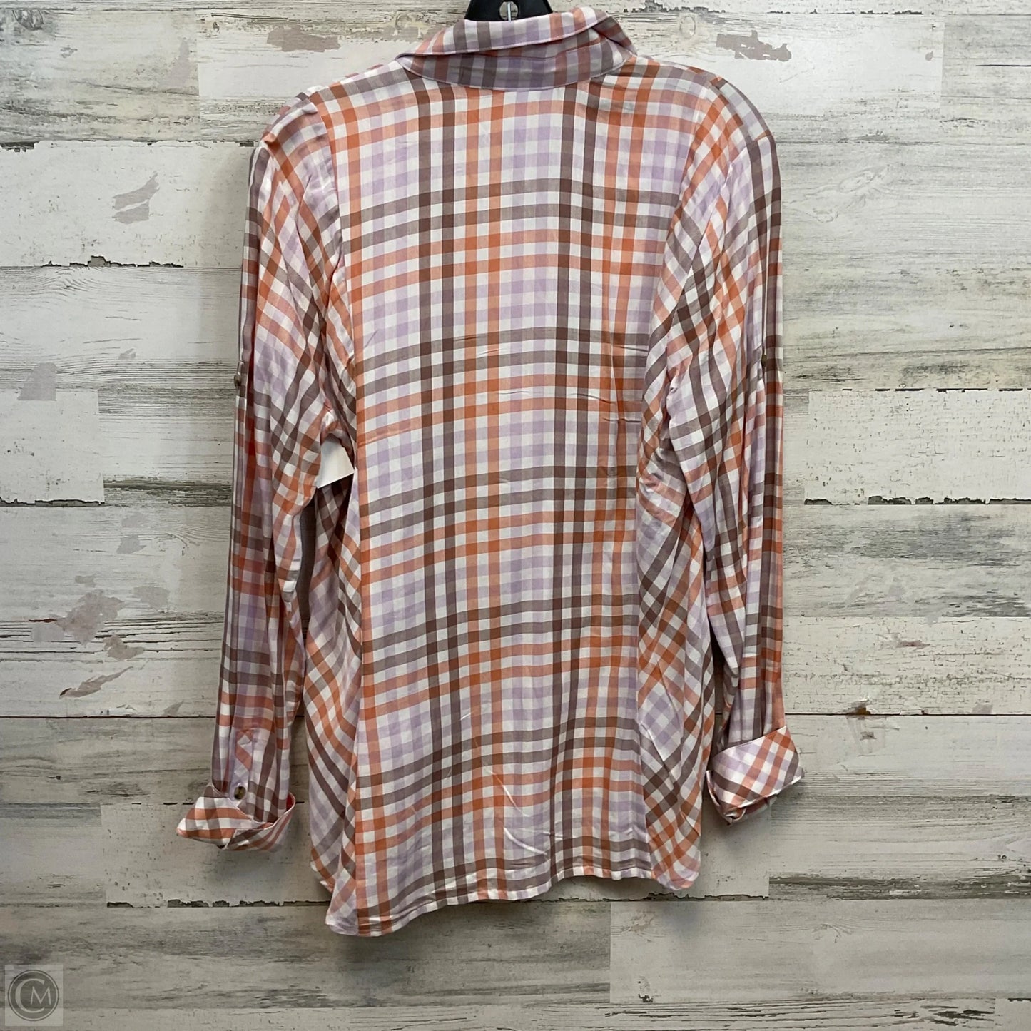 Blouse Long Sleeve By Cabi In Brown, Size: M