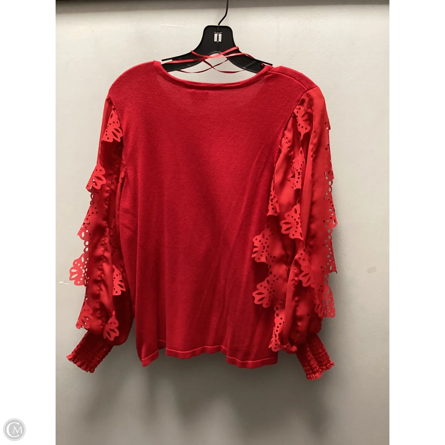 Blouse Long Sleeve By Chicos In Red, Size: M