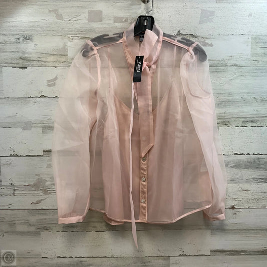 Blouse Long Sleeve By White House Black Market In Pink, Size: M