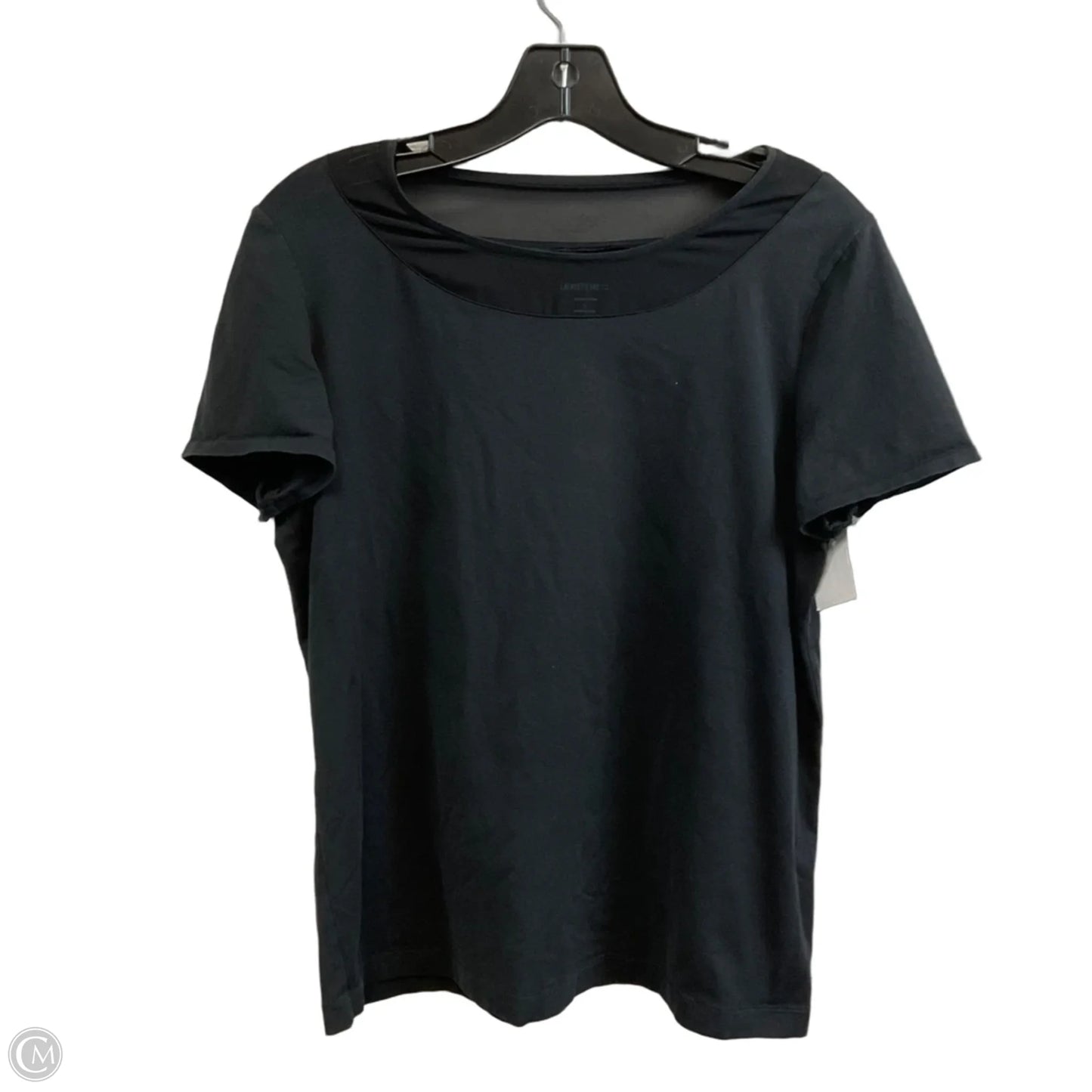 Top Short Sleeve Designer By Lafayette 148 In Black, Size: L