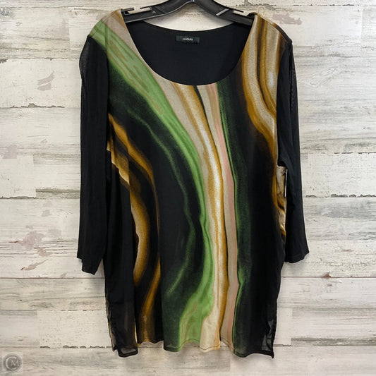 Blouse 3/4 Sleeve By Alfani In Black, Size: 3x