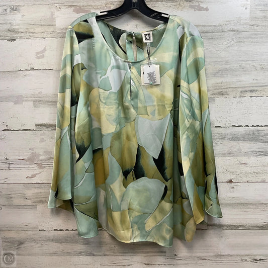 Blouse 3/4 Sleeve By Anne Klein In Green, Size: 2x
