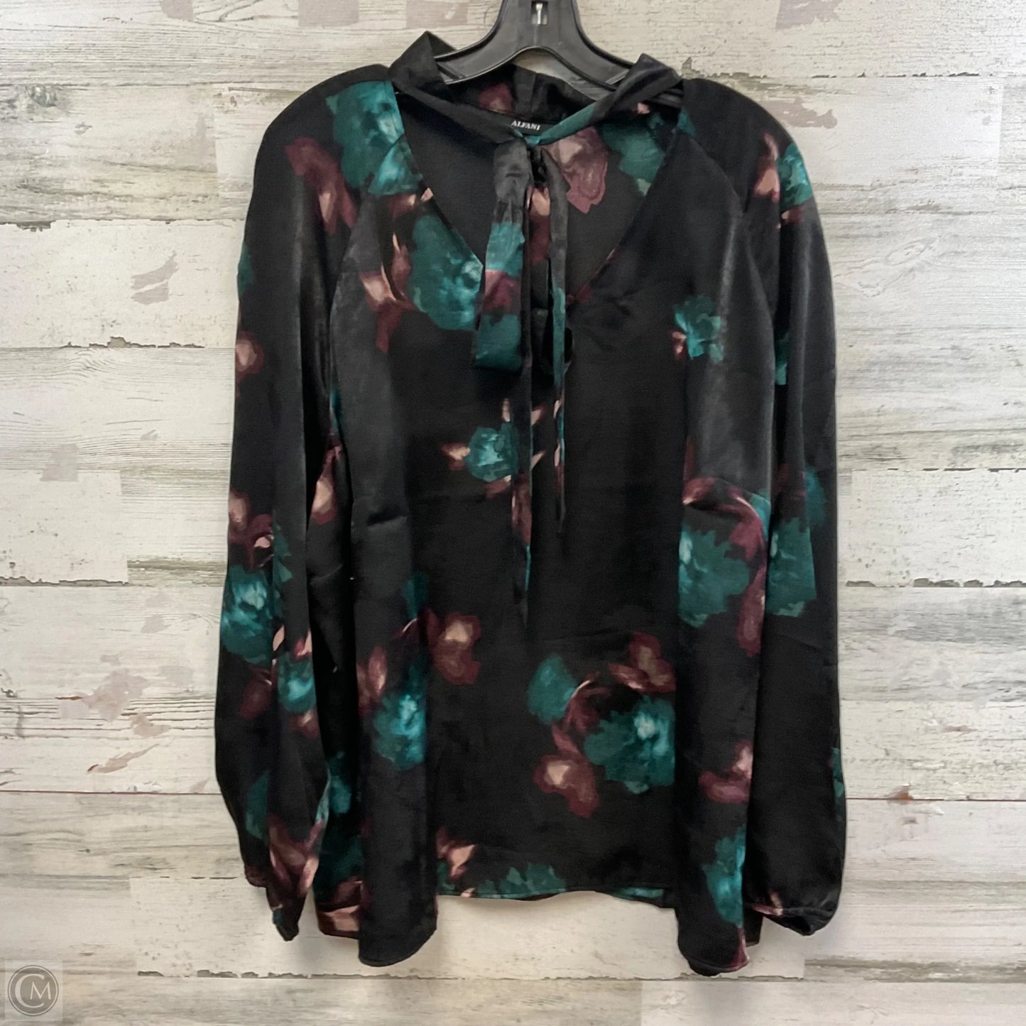 Blouse Long Sleeve By Alfani In Black, Size: 3x
