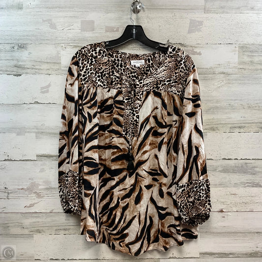 Blouse 3/4 Sleeve By West Bound In Animal Print, Size: 2x