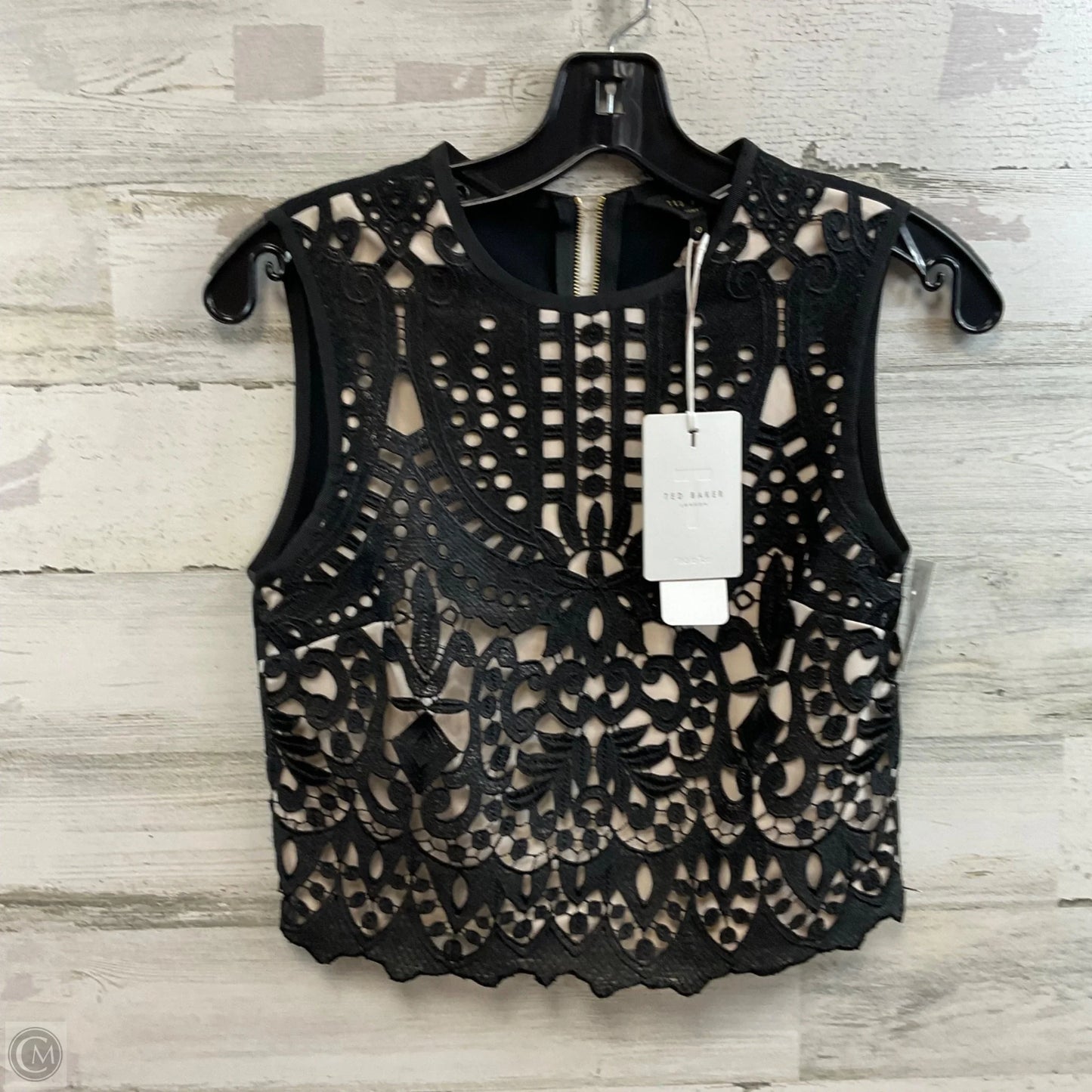 Blouse Sleeveless By Ted Baker In Black, Size: XS