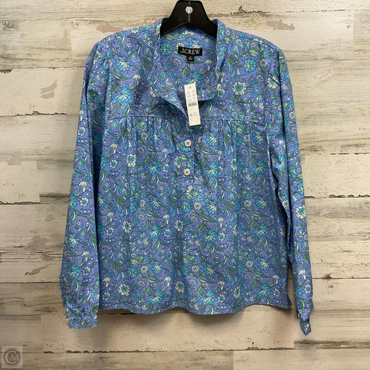 Blouse Long Sleeve By J. Crew In Blue, Size: M