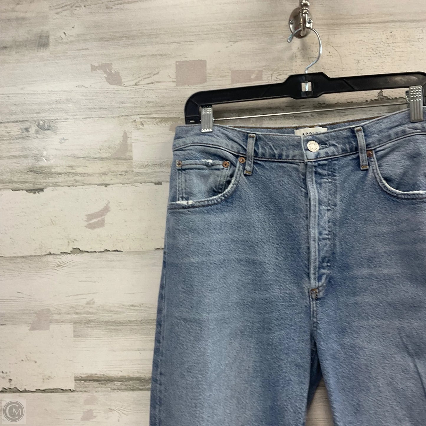 Jeans Straight By Agolde In Blue Denim, Size: 10