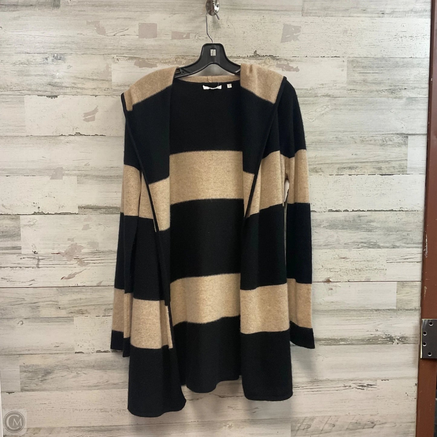 Sweater Cardigan Cashmere By 360cashmere In Black & Cream, Size: S