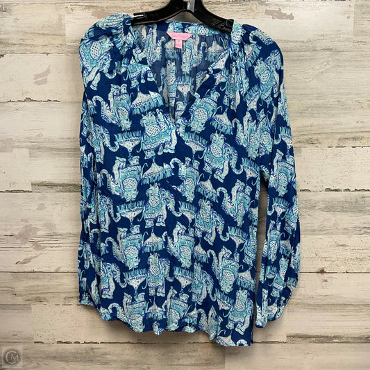 Top Long Sleeve By Lilly Pulitzer In Blue, Size: M