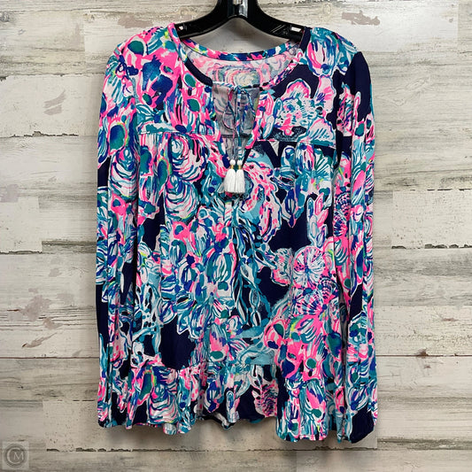 Top Long Sleeve By Lilly Pulitzer In Blue, Size: M