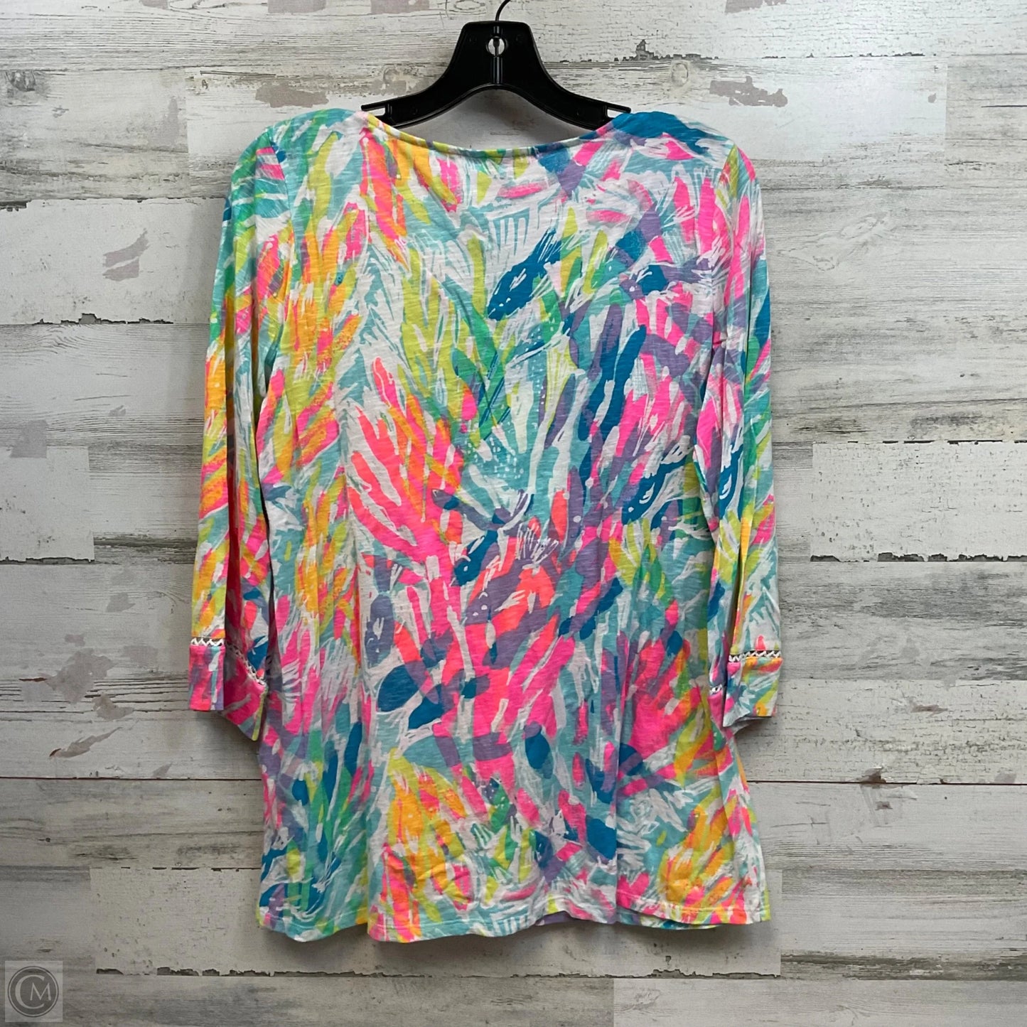 Top Long Sleeve By Lilly Pulitzer In Blue & Pink, Size: M