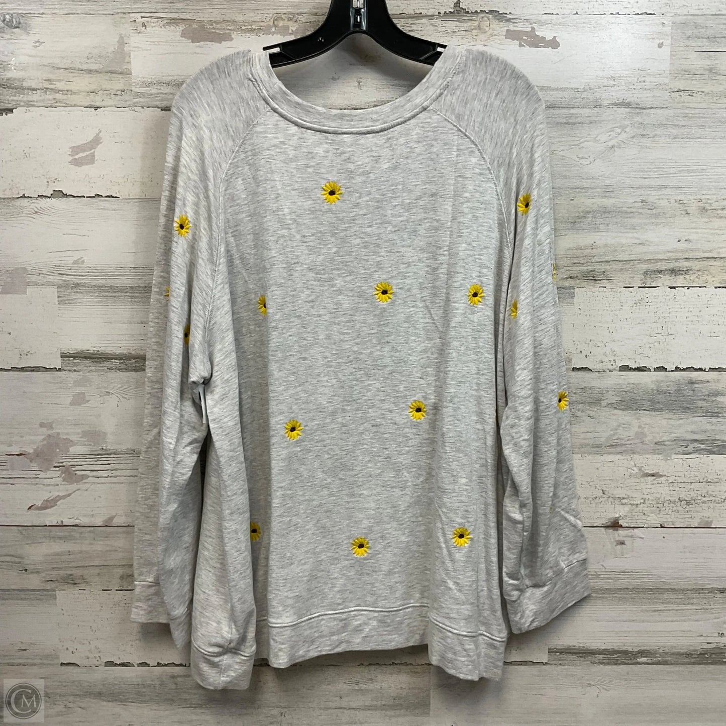 Top Long Sleeve Basic By Workshop In Grey, Size: 2x