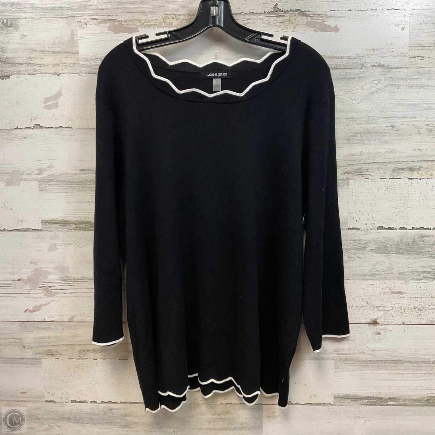 Sweater By Cable And Gauge In Black, Size: 2x