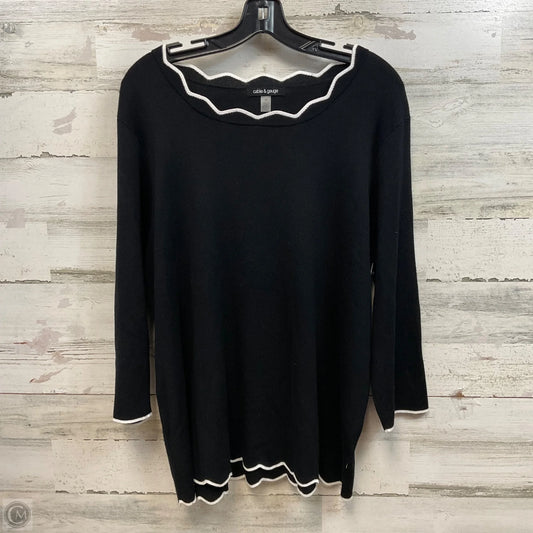 Sweater By Cable And Gauge In Black, Size: 2x