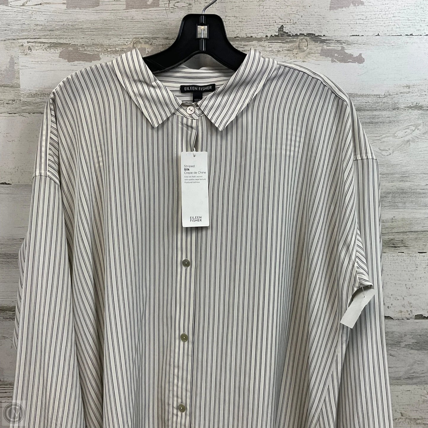 Blouse Long Sleeve By Eileen Fisher In Cream, Size: L