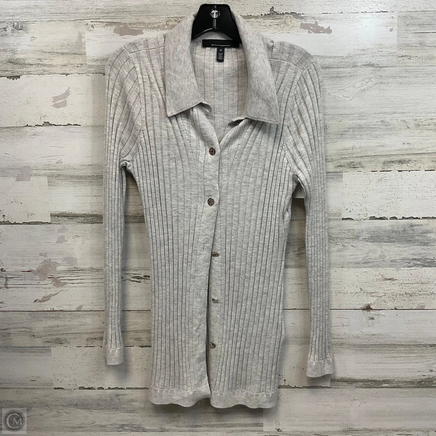 Sweater Cardigan By White House Black Market In Grey, Size: M
