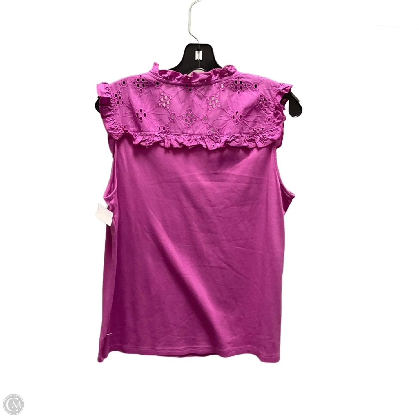 Top Short Sleeve Basic By Ann Taylor In Purple, Size: L