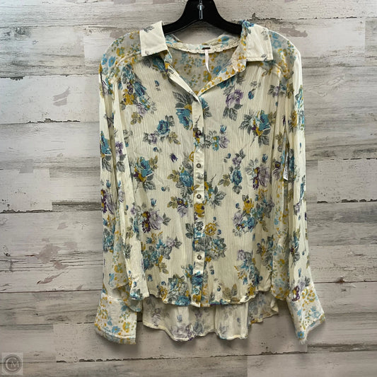 Blouse Long Sleeve By Free People In Cream, Size: L