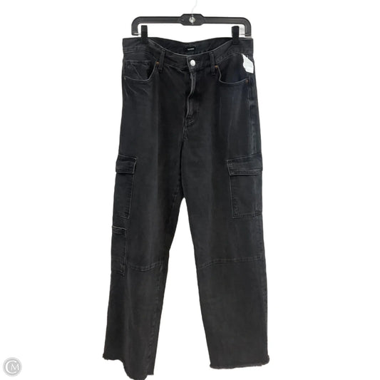 Jeans Wide Leg By Express In Black Denim, Size: 10