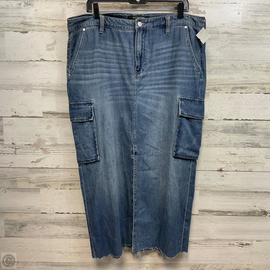 Skirt Maxi By Liverpool In Blue Denim, Size: 14