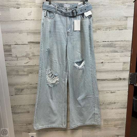 Jeans Wide Leg By Cello In Blue Denim, Size: 12
