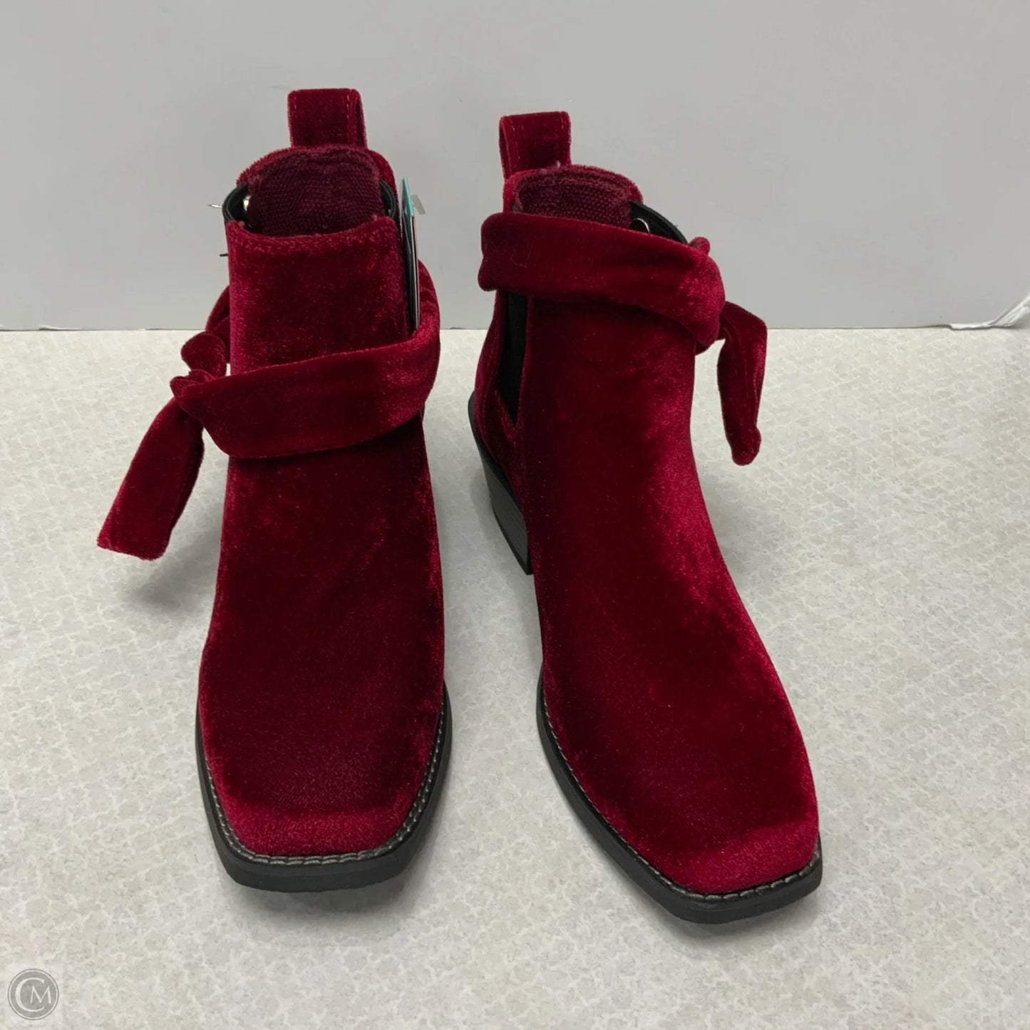 Boots Ankle Heels By Justin In Red, Size: 6