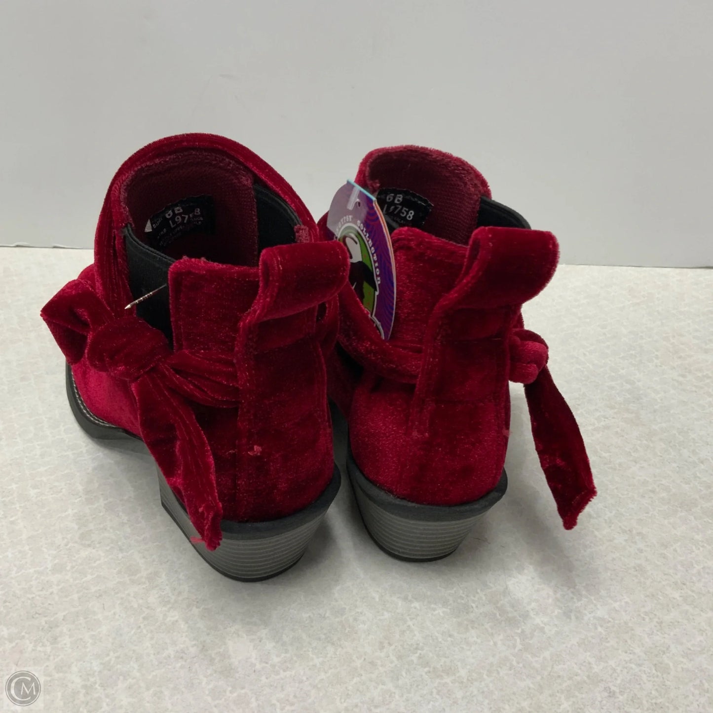 Boots Ankle Heels By Justin In Red, Size: 6