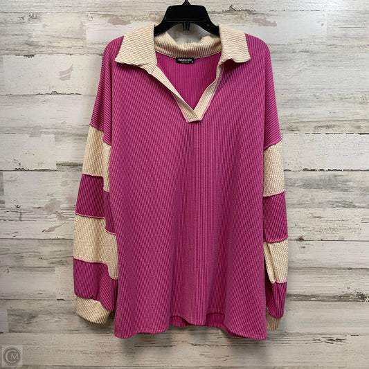 Top Long Sleeve By Heimish Usa In Pink, Size: 3x