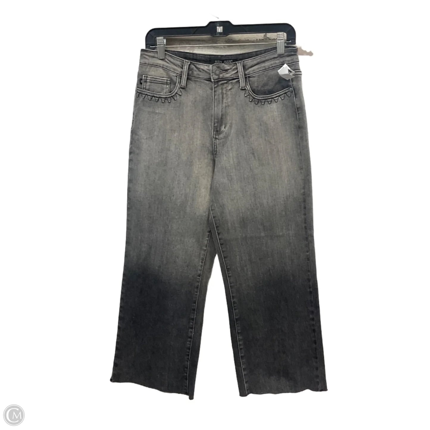 Jeans Wide Leg By Judy Blue In Black Denim, Size: 8