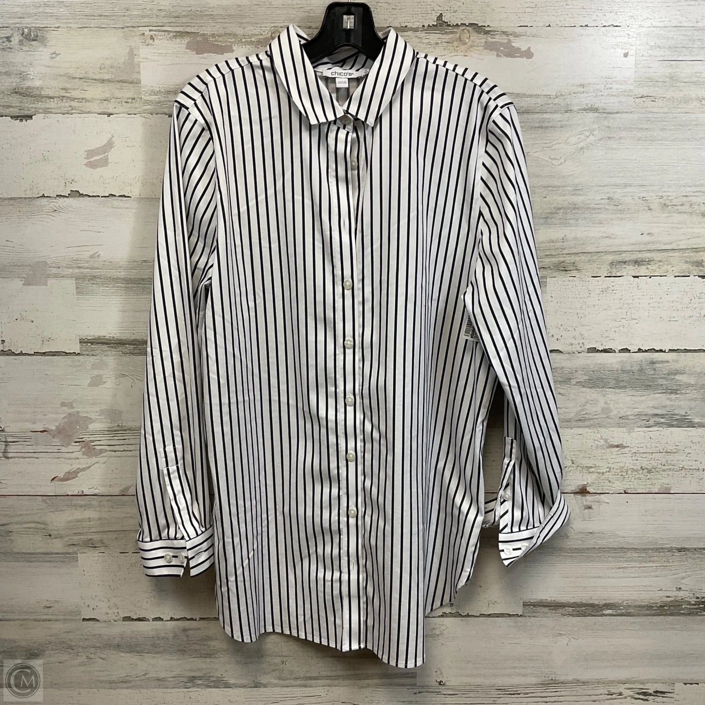 Blouse Long Sleeve By Chicos In White, Size: 12