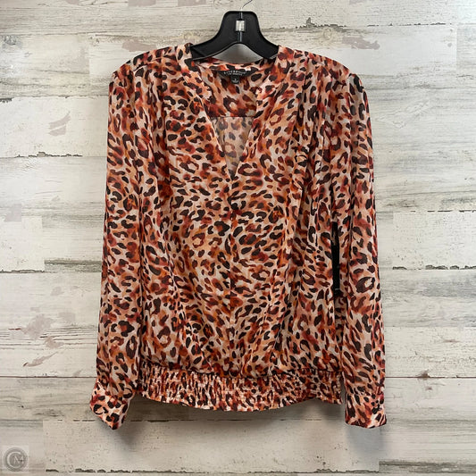 Blouse Long Sleeve By Liverpool In Brown, Size: S