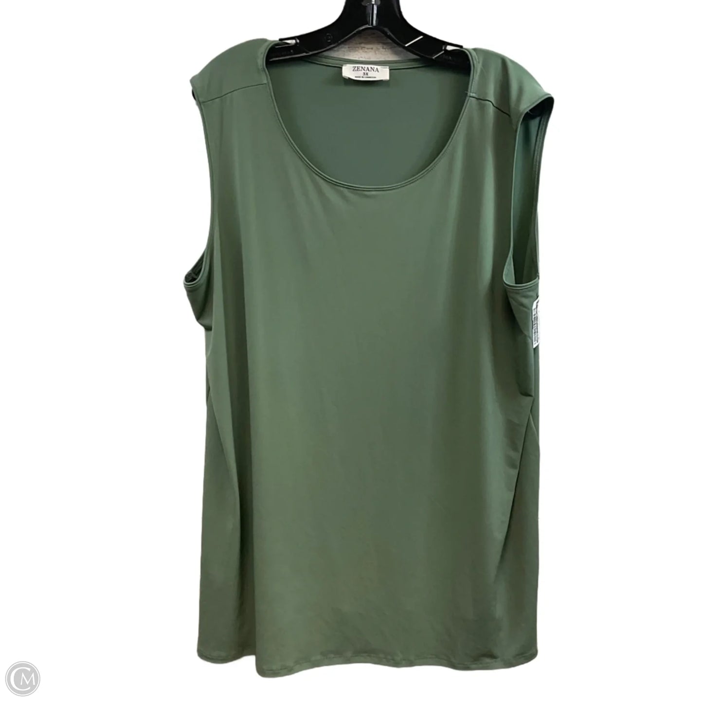 Top Sleeveless Basic By Zenana In Green, Size: 3x