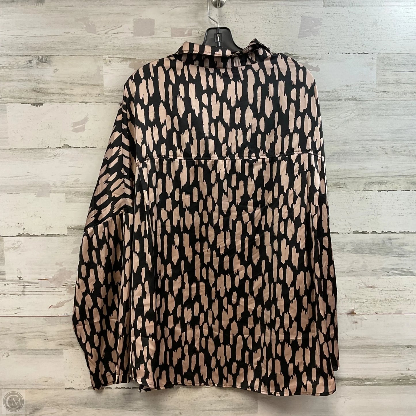 Blouse Long Sleeve By Andree By Unit In Black & Brown, Size: 3x