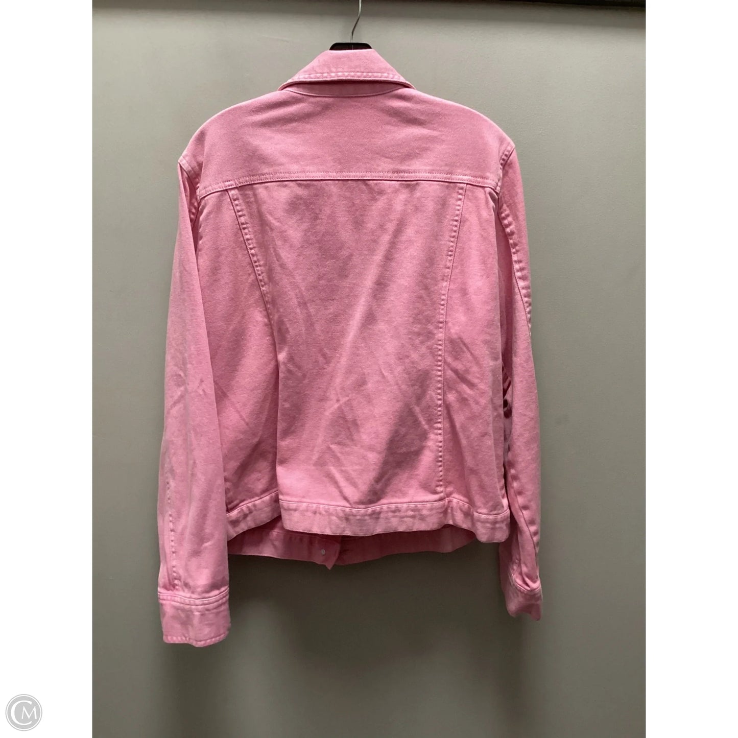 Jacket Denim By Clothes Mentor In Pink Denim, Size: L