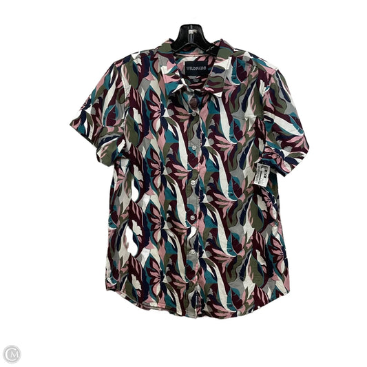 Blouse Short Sleeve By Wild Fang In Purple, Size: L