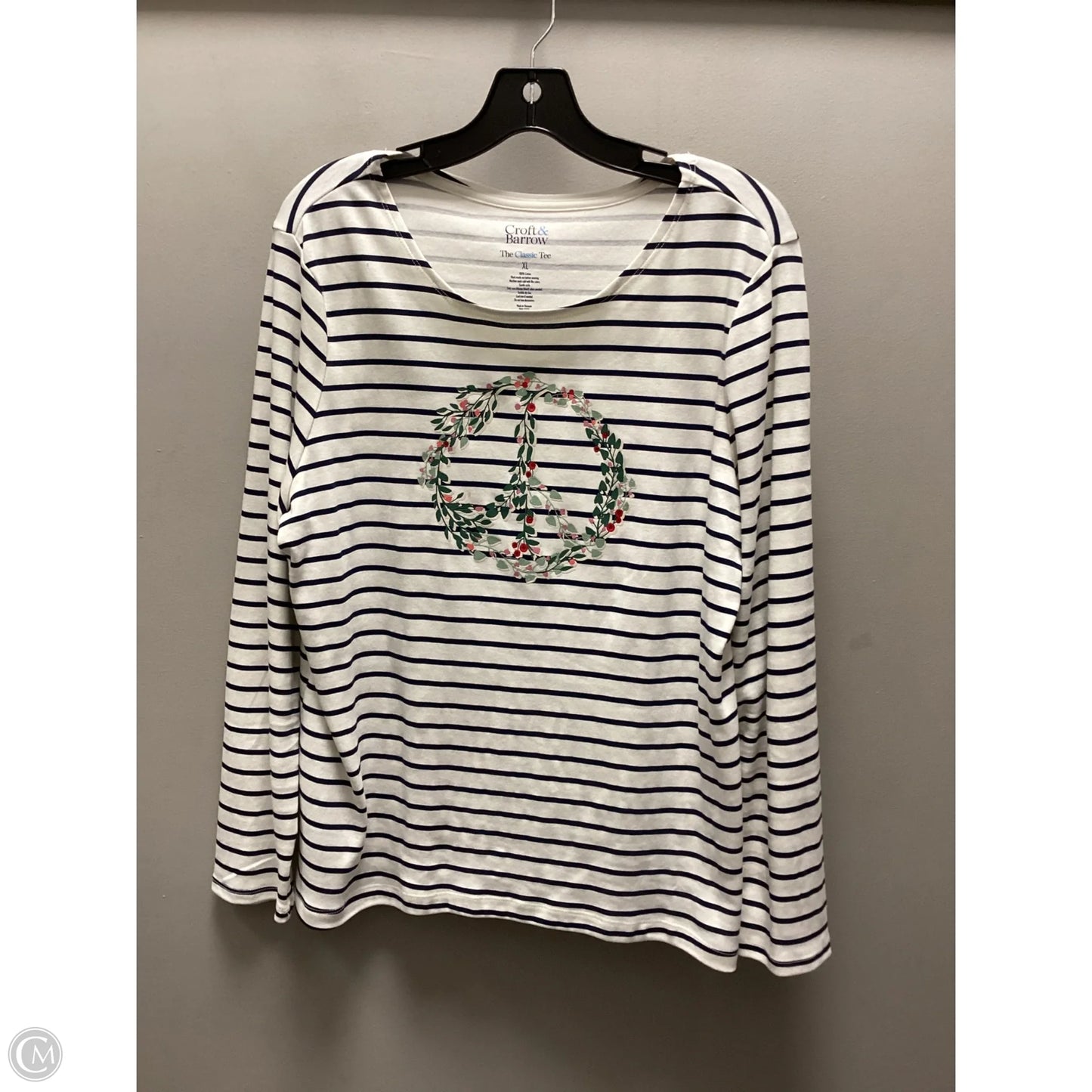 Top Long Sleeve By Croft And Barrow In White, Size: Xl